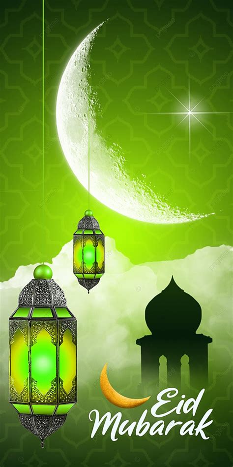 Green Eid Mubarak Background, Islamic, Festival, Holiday Background Image for Free Download