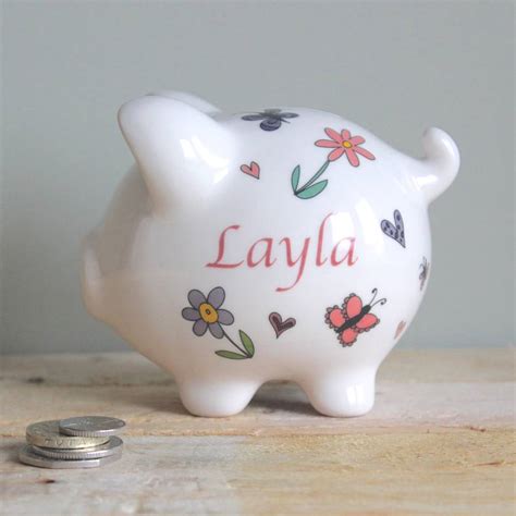 personalised piggy bank for girls by sparkle ceramics | notonthehighstreet.com