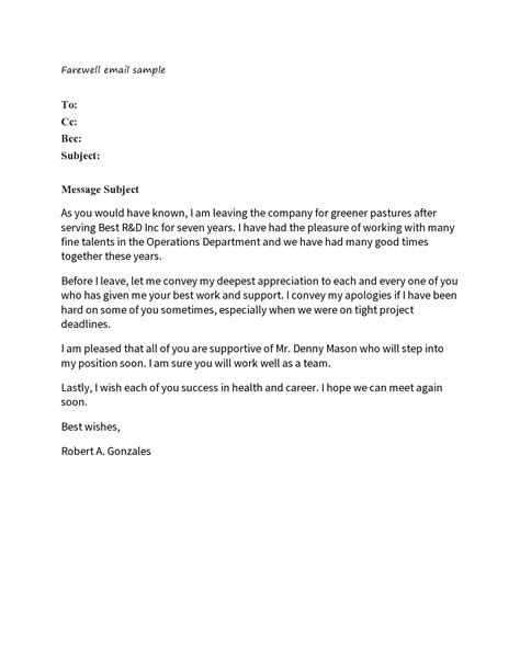 28 Perfect Farewell Letters (to Boss or Colleagues) - TemplateArchive