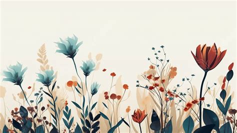 Floral Minimalist Illustration Powerpoint Background For Free Download ...