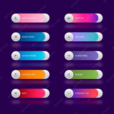 Free Vector | Gradient colored call to action buttons pack