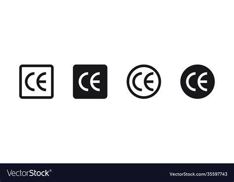 Ce mark icon set isolated certificate sign Vector Image