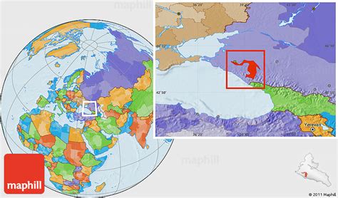 Political Location Map of Republic of Adygea