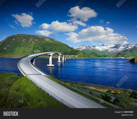 Norway Famous Bridge Mountains Image & Photo | Bigstock