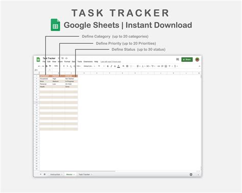 Google Sheets Task Tracker, Task Tracking Spreadsheet, to Do List Spreadsheet, Boho Theme - Etsy