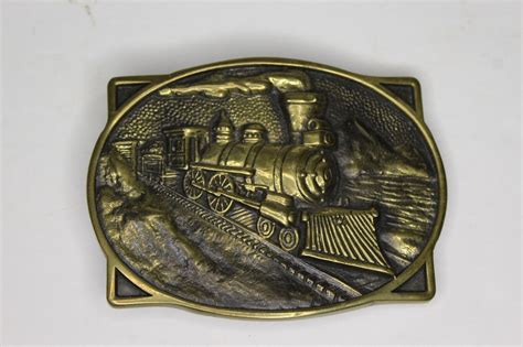 Vintage 1978 BTS Solid Brass Train Locomotive Engine Belt Buckle | eBay ...