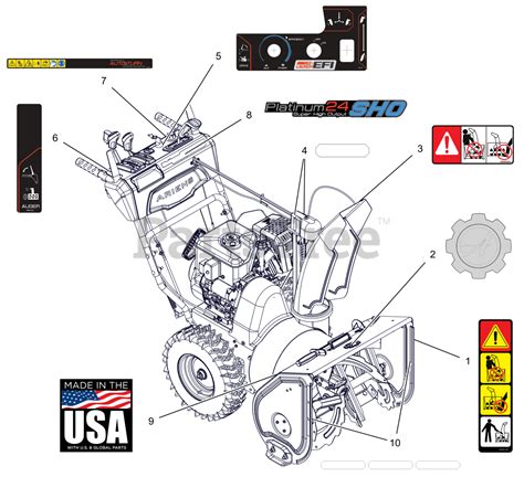 Ariens 921327 - Ariens Platinum 24" SHO Snow Blower, Ariens AX EFI engine (SN: 100000 & Above ...