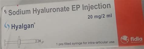 BUY Hyalgan - Sodium Hyaluronate EP Injection 20mg/2ml by LUPIN LTD at ...