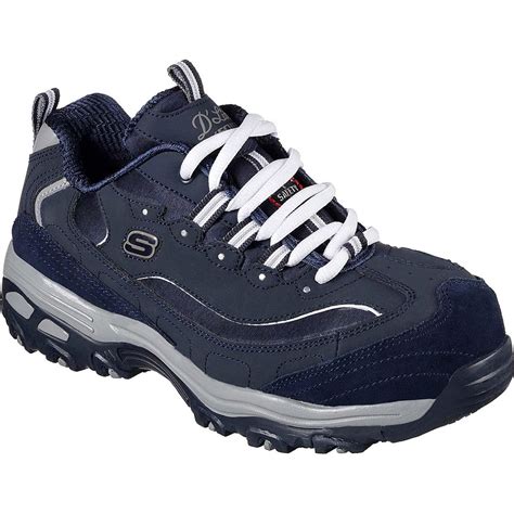 SKECHERS Work D'Lites Pooler Alloy Toe Slip-Resistant Work Athletic Shoe, 76596NVCC