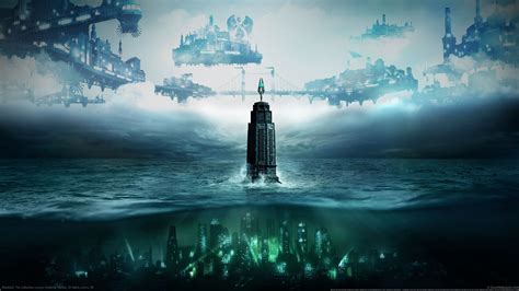 underwater city and aircrafts digital wallpaper #BioShock #tower # ...