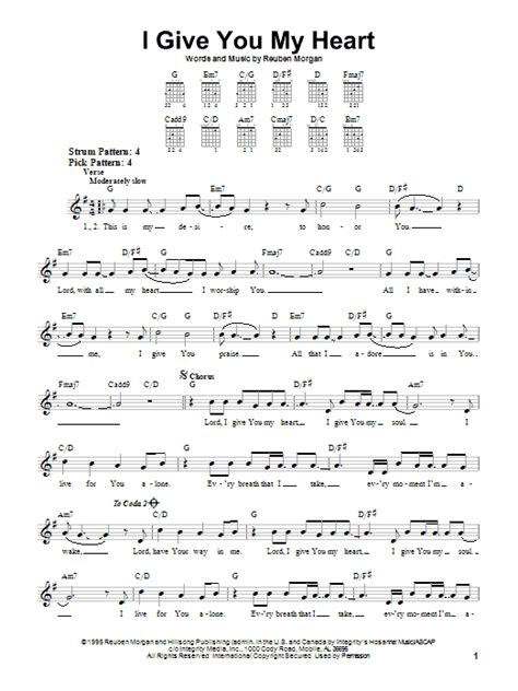 I Give You My Heart | Sheet Music Direct