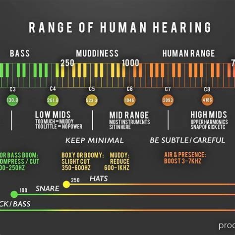 Here’s how to understand the range of human hearing. | Produção musical, Musical, Musica