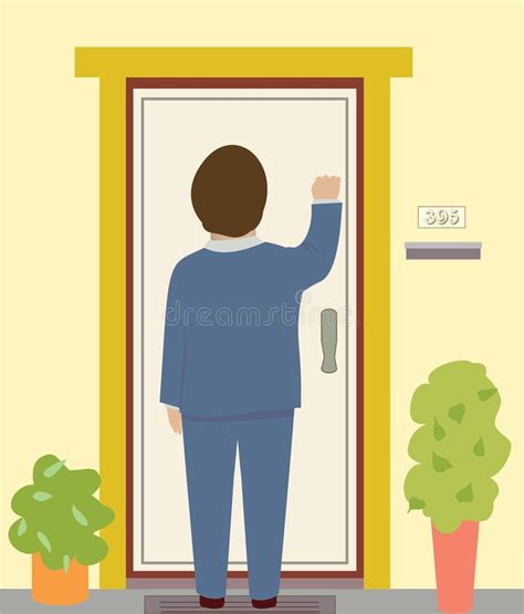 Knocking on the Door stock vector. Illustration of number - 54280190