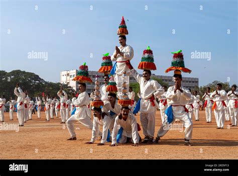 Karagattam Karagam dancers performing during Police Public sports ...