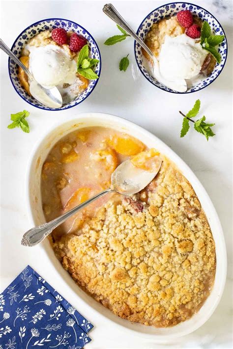 Ridiculously Easy Peach Crumble - The Café Sucre Farine