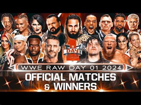 WWE Raw DAY 1 2024 Official Matches & Winners Predictions | Monday ...