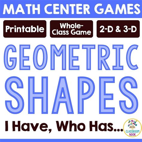 MATH CENTER GAME - Geometric Shapes I Have, Who Has (2-D/Flat and 3-D ...