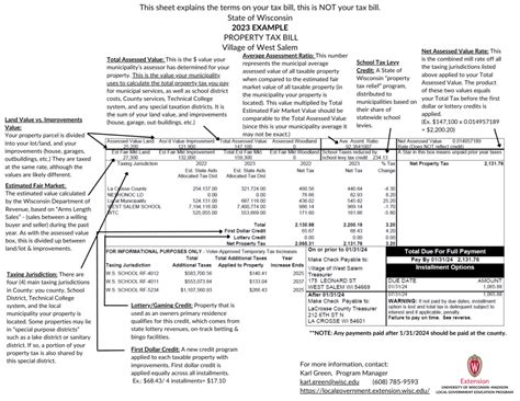 2023 Property Tax Bill Example – Local Government Education