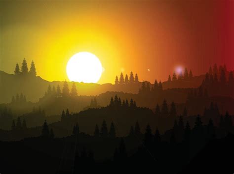 Sunset Vector Landscape 12217415 Vector Art at Vecteezy