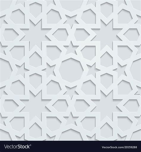 White ornament islamic pattern background Vector Image