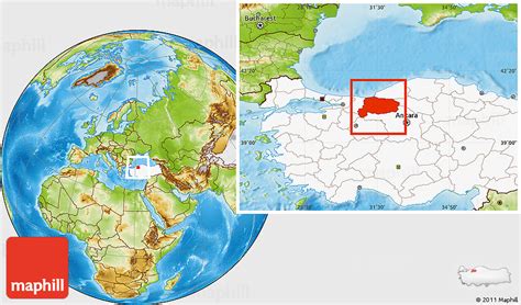 Physical Location Map of Bolu, highlighted country