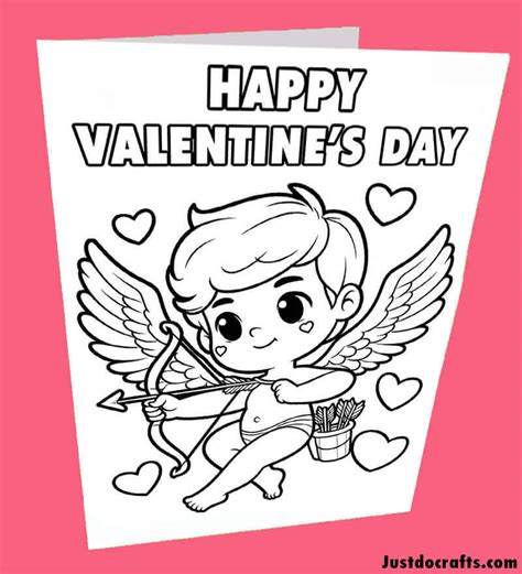 Valentine’s Day Cards to Color. Free printable - Just Do Crafts