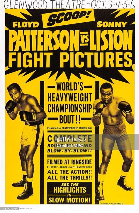 Sonny Liston Vs. Floyd Patterson, poster, US poster art, from left:... News Photo - Getty Images