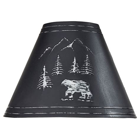 Rustic Table Lamps: Black Bear Metal Lamp Shade - 12 Inch | Black ...