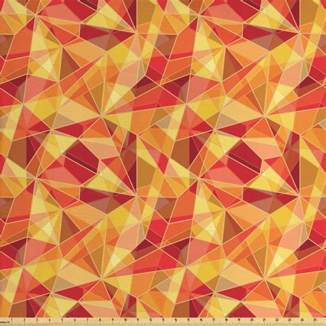 Abstract Fabric by The Yard, Mosaic Pattern with Fractal Triangle Geometric Fragments Digital ...