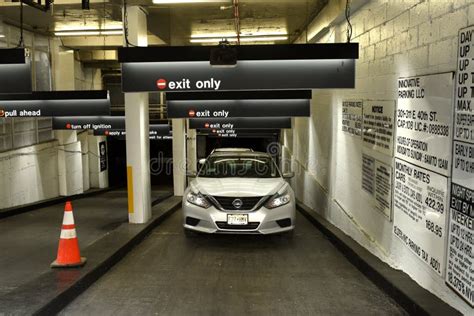 New York, USA - May 24, 2018: Cars in the Icon Parking in Midtown of Manhattan. Editorial Stock ...