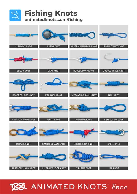 Fishing Knots by Grog | Learn How to Tie Fishing Knots using Step-by-Step Animations | Animated ...