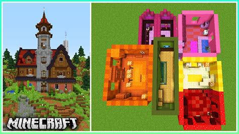 A Minecraft House but Every Room is a Different Colour! - YouTube