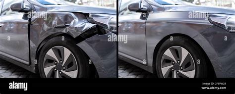 Photo Of Car Dent Repair Before And After Stock Photo - Alamy