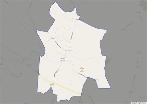 Map of New Hope CDP, Virginia