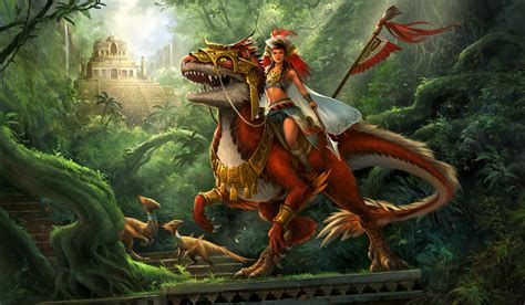 ArtStation - Dinosaur and rider, Sandara Tang | Fantasy art, Fantasy character design, Art