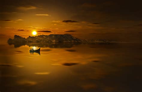 Free photo: Twp People Riding Boat in Sunset Photo - Backlit, Reflection, Sunset - Free Download ...