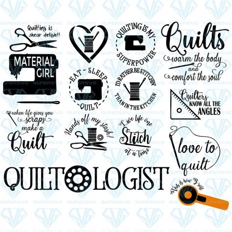 Love To Quilt Quilting Bundle Svg Files For Silhouette Files For Cricut ...