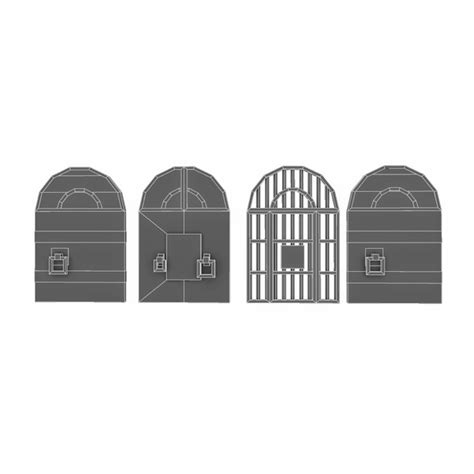 Pixel Door Set 3D Models - Bitgem