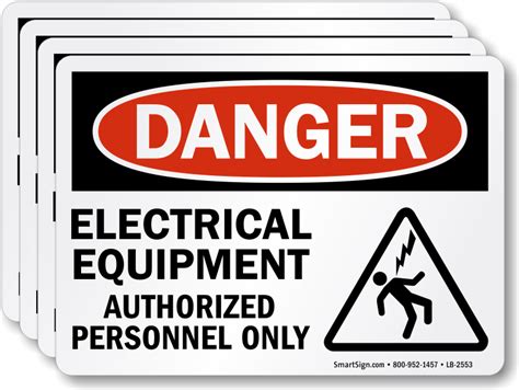 Electrical Equipment Safety Labels