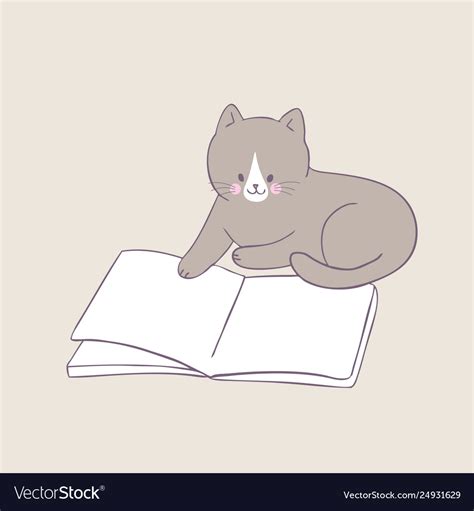 Animated Cat Reading A Book