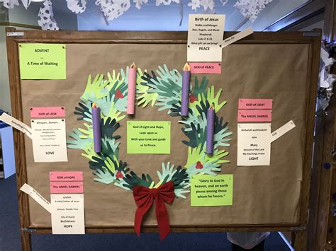 Our 2017 Advent Wreath. Handprints from staff and students. Hope In God ...