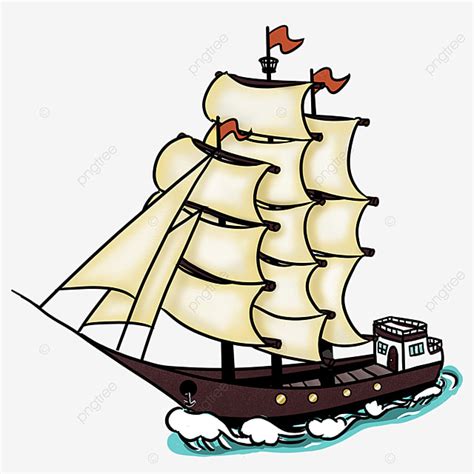 Sailing Boat Clipart Vector, Cartoon Style Yellow Clip Art Sailing Boat ...