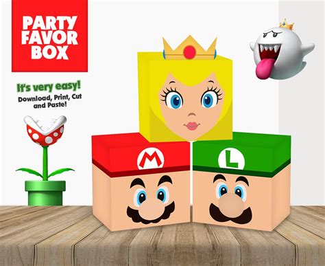 Super Mario Treat Box Diy Printable, Super Mario Party Supplies, Mario ...