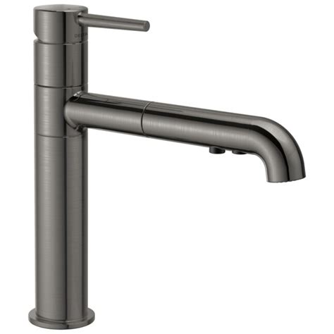 Delta Trinsic Black Stainless Single Handle Pull-out Kitchen Faucet in ...