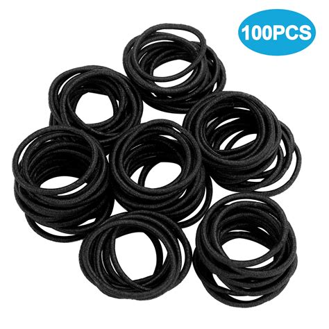 300/100pcs Thick Seamless Rubber Hair Bands, EEEkit 1'' Simply Soft Hair Ties, Girls Elastic ...