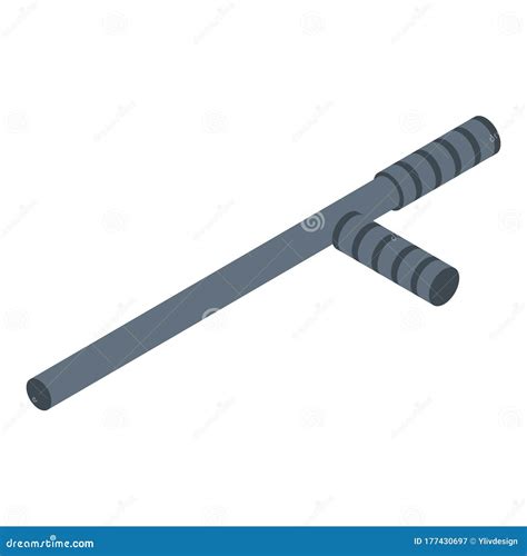 Police Baton Icon, Isometric Style Stock Vector - Illustration of control, brute: 177430697