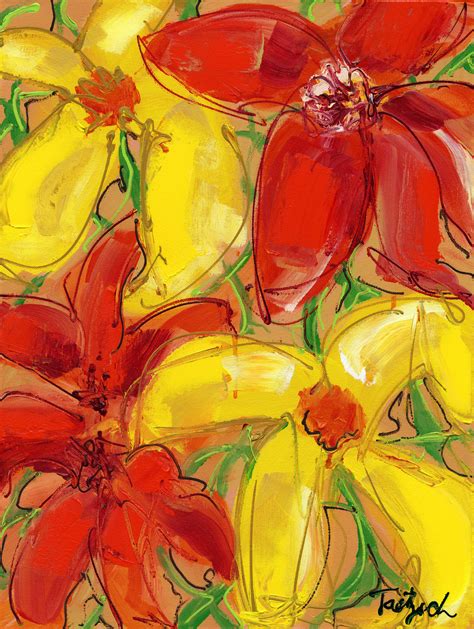 Abstract Flower Four by Lynne Taetzsch (Acrylic Painting) | Artful Home