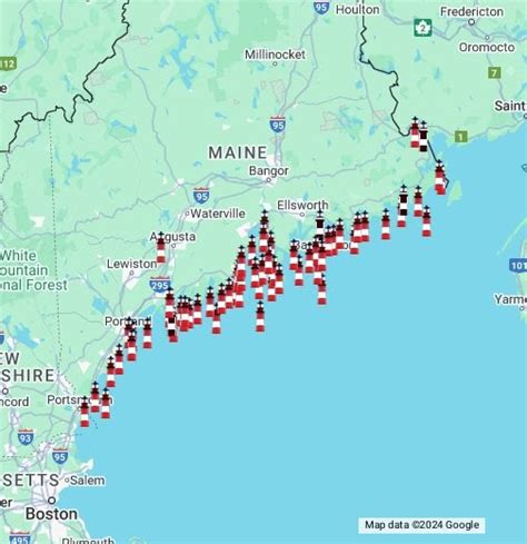 Map Of Maine Lighthouses | Detailed Map