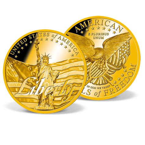 Liberty - Symbols of Freedom Commemorative Coin | Gold-Layered | Gold | American Mint