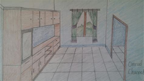 Cara Gambar Desain Interior || How to draw interior design - YouTube